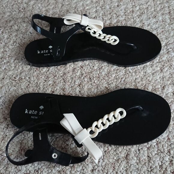 Kate Spade Black and Cream Jelly Sandal size 9 - Picture 1 of 11